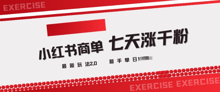 小红书商单2.0最新玩法，3天涨千粉单日变现多张-桀创项目掘金社