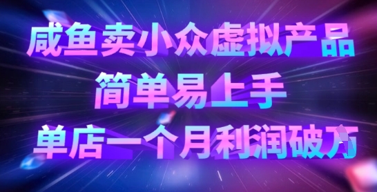 咸鱼卖小众虚拟产品，简单易上手，单店一个月利润破W-桀创项目掘金社