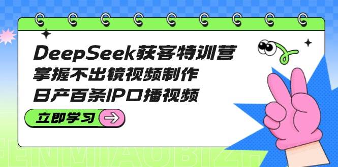 DeepSeek获客特训营：掌握不出镜视频制作，日产百条IP口播视频-桀创项目掘金社