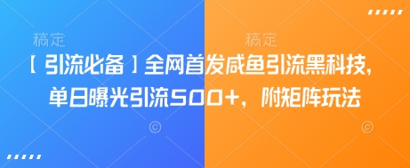 【引流必备】全网首发咸鱼引流黑科技，单日曝光引流500+，附矩阵玩法【揭秘】-桀创项目掘金社