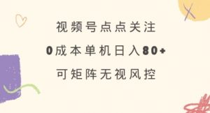 视频号点点关注，0成本单号80+，可矩阵，绿色正规，长期稳定【揭秘】-桀创项目掘金社