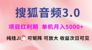 搜狐音频挂ji3.0.可矩阵可放大，独家技术，稳定月入5000+【揭秘】-桀创项目掘金社