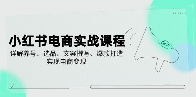 小红书电商实战课程，详解养号、选品、文案撰写、爆款打造，实现电商变现-桀创项目掘金社