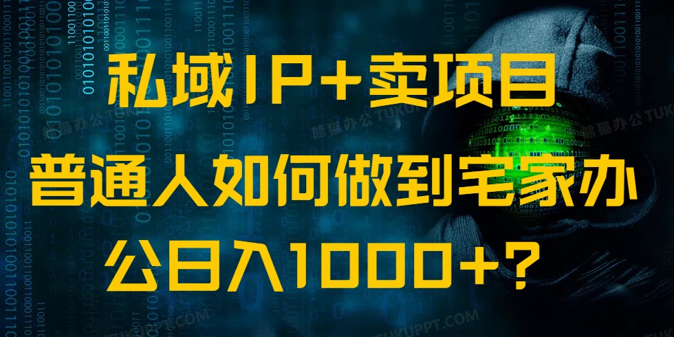 私域IP+卖项目，普通人如何做到宅家办公实现日入1000+-桀创项目掘金社