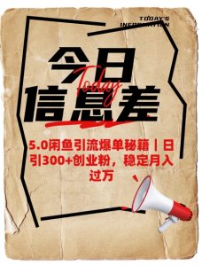 5.0闲鱼引流爆单秘籍，日引300+创业粉，稳定月入过W-桀创项目掘金社
