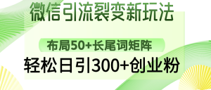微信引流裂变新玩法：布局50+长尾词矩阵，轻松日引300+创业粉-桀创项目掘金社