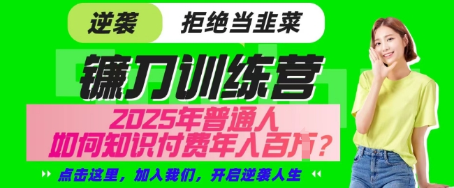 【网创项目终点站-镰刀训练营超级IP合伙人】25年普通人如何通过知识付费实现逆袭【揭秘】-桀创项目掘金社
