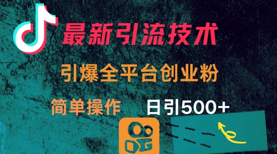 最新引流方法，引爆全平台的一个创业粉，简单操作日引300+-桀创项目掘金社