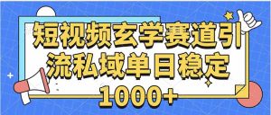 玄学赛道引流私域变现单日稳定1000+教程-桀创项目掘金社