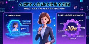 AI数字人自动化带货全流程：黑科技工具应用 日更10条的自动化视频生产体系-桀创项目掘金社