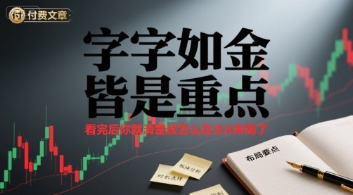 付费文章：字字如金 皆是重点， 看完后 你就清楚该怎么在大A布局了-桀创项目掘金社
