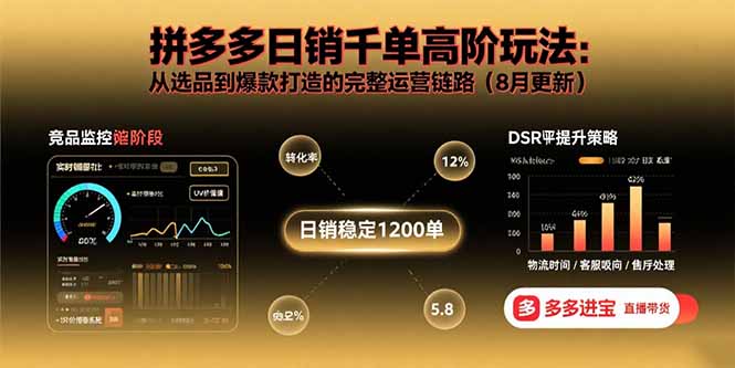 拼多多日销千单高阶玩法：从选品到爆款打造的完整运营链路(8月更新-桀创项目掘金社