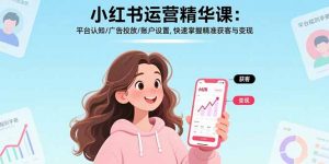 小红书运营精华课：平台认知/广告投放/账户设置,快速掌握精准获客与变现-桀创项目掘金社