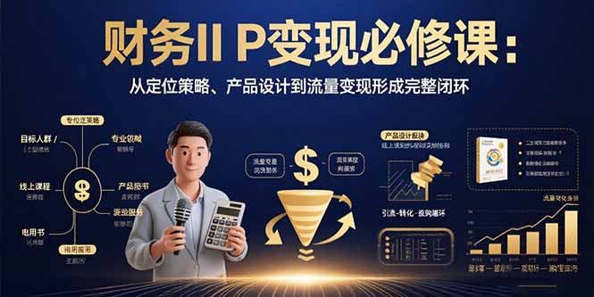 财务IP变现必修课：从定位策略、产品设计到流量变现形成完整闭环-桀创项目掘金社