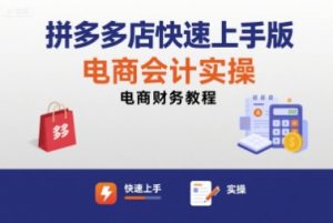 拼多多店快速上手版电商会计实操-电商财务教程-桀创项目掘金社