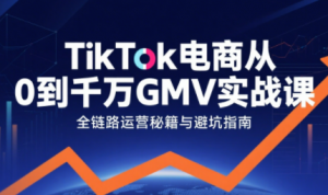 三千老师·TikTok电商从0到千万GMV实战课-桀创项目掘金社