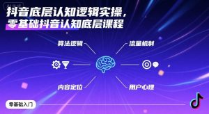 抖音底层认知逻辑实操,零基础抖音认知底层课程-桀创项目掘金社