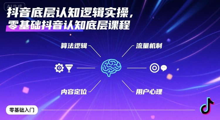 抖音底层认知逻辑实操，零基础抖音认知底层课程-桀创项目掘金社
