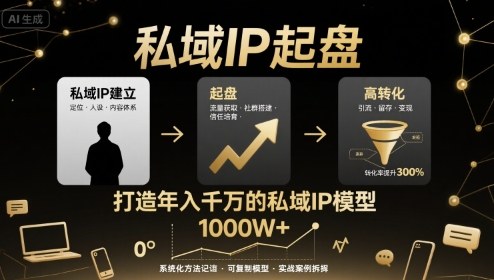私域IP起盘，私域ip建立、起盘、高转化，打造年入千万的私域ip模型-桀创项目掘金社