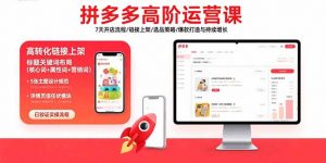 拼多多高阶运营课：7天开店流程/链接上架/选品策略/爆款打造与持续增长-桀创项目掘金社