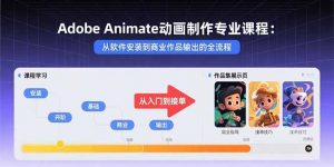 Adobe Animate动画制作专业课程：从软件安装到商业作品输出的全流程-桀创项目掘金社