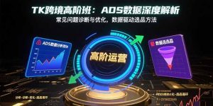TK跨境高阶班:ADS数据深度解析,常见问题诊断与优化,数据驱动选品方法-桀创项目掘金社