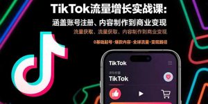 TikTok流量增长实战课：涵盖账号注册、流量获取、内容制作到商业变现-桀创项目掘金社