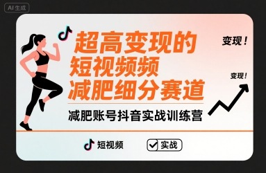 超高变现的短视频减肥细分赛道，减肥账号抖音实战训练营-桀创项目掘金社