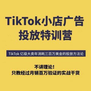 TikTok小店广告投放特训营,6天破局计划专治各种“投不动”,教你经过月销百万验证的实战干货-桀创项目掘金社