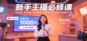新手主播必修课:平台选择、话术训练、粉丝维系等,解析禁忌与成长法则,突破直播能力-桀创项目掘金社