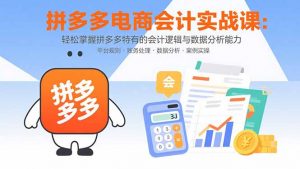 拼多多电商会计实战课：轻松掌握拼多多特有的会计逻辑与数据分析能力-桀创项目掘金社