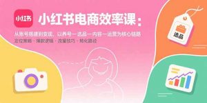 小红书电商效率课：从账号搭建到变现，以养号-选品-内容-运营为核心链路-桀创项目掘金社