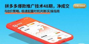 拼多多爆款推广技术48期，净成交与出价策略，极速起量时机判断实操指南-桀创项目掘金社