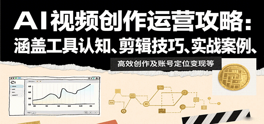 AI视频创作运营攻略：涵盖工具认知、剪辑技巧、实战案例、高效创作及账号定位变现等-桀创项目掘金社