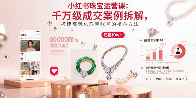 小红书珠宝运营课：千万级成交案例拆解，搭建高转化珠宝账号的核心方法-桀创项目掘金社