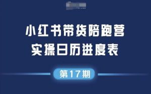 小红书第17期带货陪跑营,不囤货,无不直播,无不投流,通过选品+笔记内容+测品+笔记铺量+矩阵运营打爆款(更新)-桀创项目掘金社