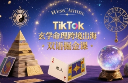 TikTok玄学命理跨境出海双语掘金课，手把手教你用命理知识精准直击海外用户痛点-桀创项目掘金社