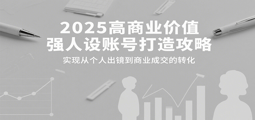 2025高商业价值强人设账号打造攻略，实现从个人出镜到商业成交的转化-桀创项目掘金社