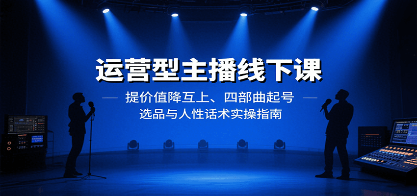 运营型主播线下课：提价值降互上、四部曲起号、选品与人性话术实操指南-桀创项目掘金社