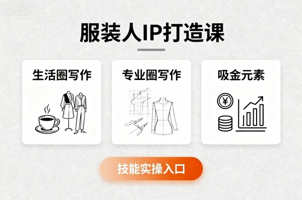 服装人IP打造课，文案创富+生活圈写作+专业圈写作+服装人专属+吸金元素+技能实操-桀创项目掘金社