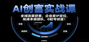 AI创富实战课:企业家IP定位,全域流量获客,低成本组团队,0起号创富!-桀创项目掘金社