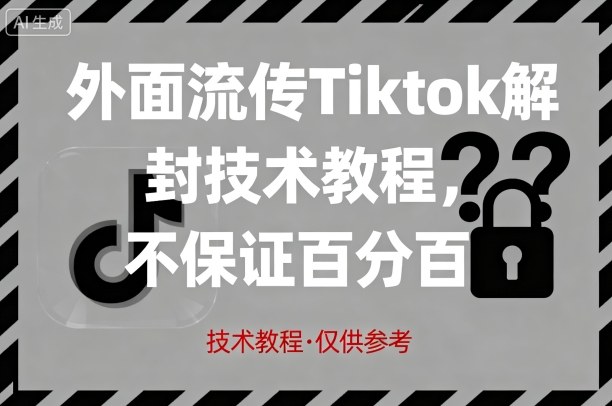 外面流传Tiktok解封技术教程，不保证百分百，具体自测-桀创项目掘金社