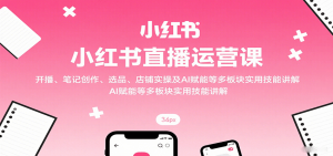 小红书直播运营课:开播、笔记创作、选品、店铺实操及 AI 赋能等多板块实用技能讲解-桀创项目掘金社