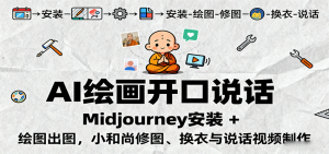 AI绘画开口说话,Midjourney安装 + 绘图出图,小和尚修图、换衣与说话视频制作-桀创项目掘金社