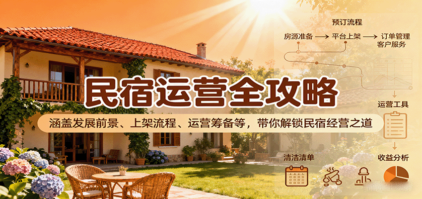 民宿运营全攻略：涵盖发展前景、上架流程、运营筹备等，带你解锁民宿经营之道-桀创项目掘金社
