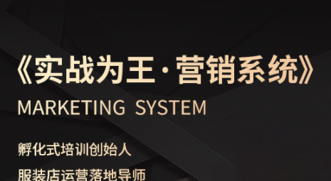 老杨·服装老板必修课《实战为王-营销系统》实现业绩被动式增长-桀创项目掘金社