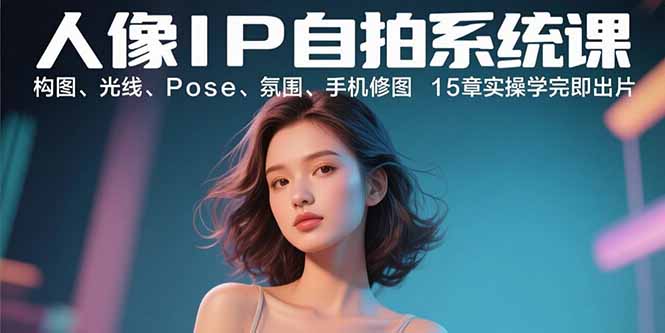 人像IP自拍系统课：构图、光线、Pose、氛围、手机修图 15章实操学完即出片-桀创项目掘金社