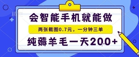 手机项目，二十秒一单，纯薅羊毛一天2张+做就有【揭秘】-桀创项目掘金社