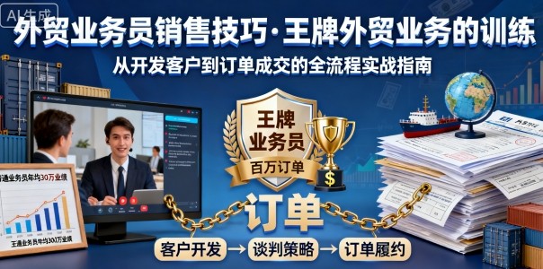 外贸业务员销售技巧，王牌外贸业务的训练-桀创项目掘金社
