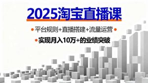 2025淘宝直播课，平台规则+直播搭建+流量运营，首播GMV破3万-桀创项目掘金社